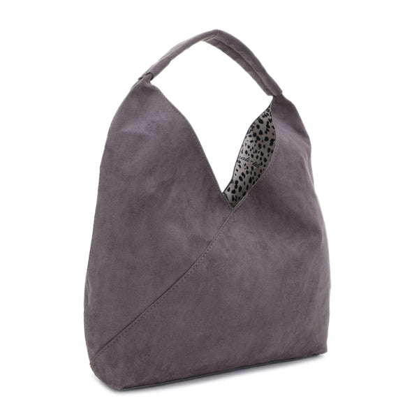 Grey suede hobo online bag