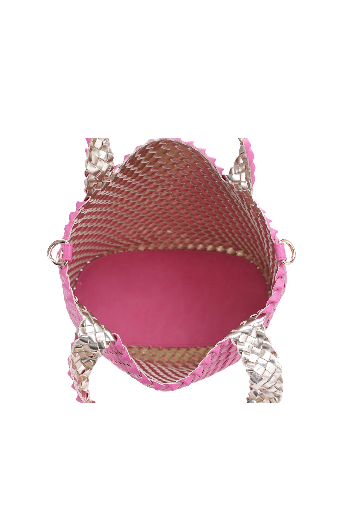 Small Plastic Basket Weave Tote, Blush, 10 x 7 inches, Mardel
